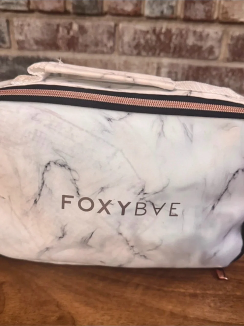 FoxyBae Mini Travel Hair Tool Set Dryer Flat Iron Curler Marble Rose Gold